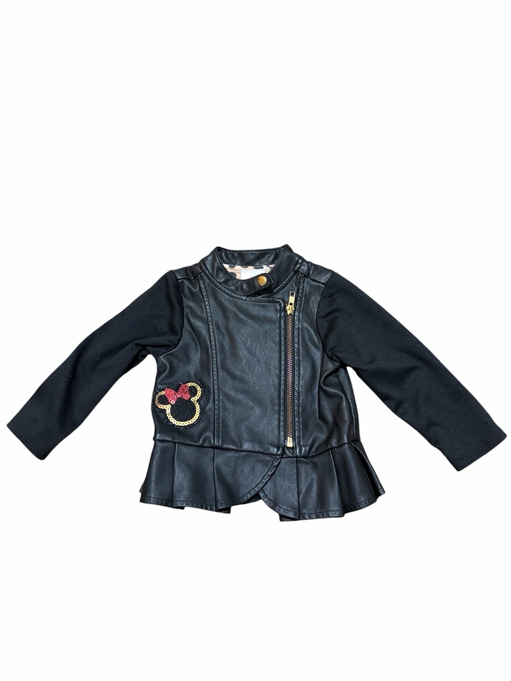 Disney Minnie Mouse Faux Leather Jacket Girls 18 Months Like New!
